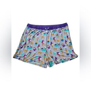 Little Sleepies Women’s Size 3XL Purple Ice Cream Social Bamboo Pajamas Shorts